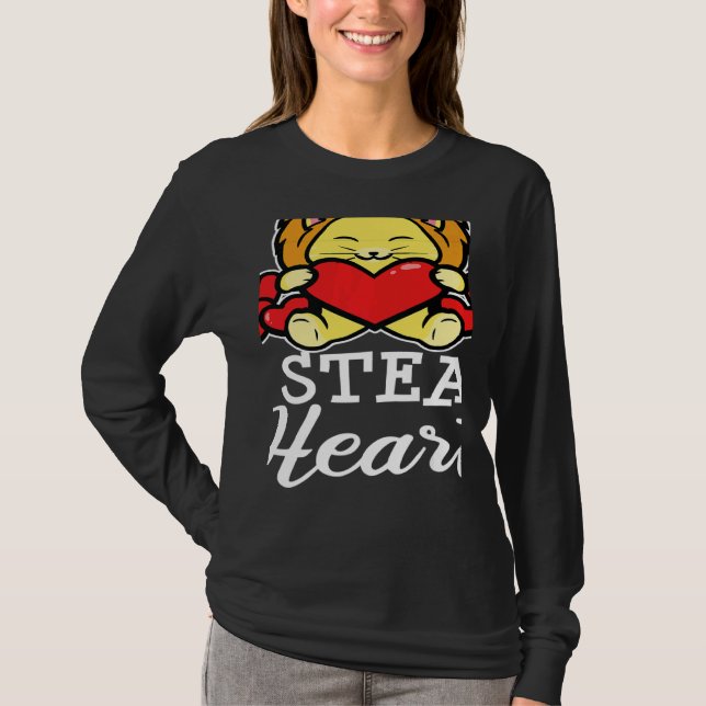 T-shirt Stylish Statement Lion Heart Valentine's Day Love  (Devant)