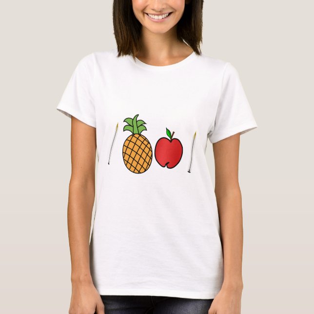 T-shirt stylo de pomme d'ananas de stylo (Devant)