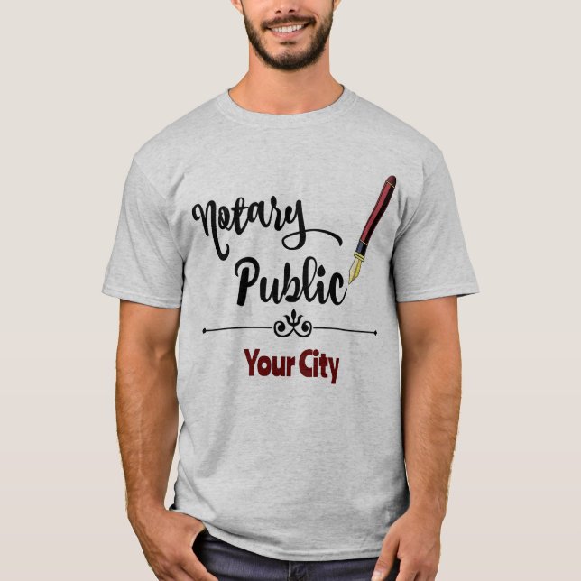 T-shirt Stylo d'encre Notaire Public Bourgogne Ville Custo (Devant)
