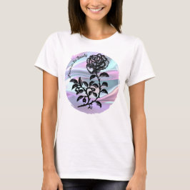 T-shirt Stylo et Rose d'encre sur Pastel - Focus sur la Be