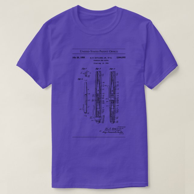 T-shirt Stylo plume américain Pistol 1 (Design devant)