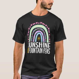 T-shirt Stylos De Soleil Et Fontaine Cute Rainbow Graphism
