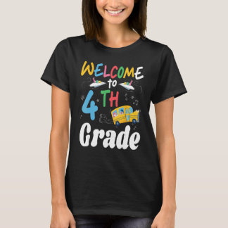 T-shirt Stylos Élèves En Bus À L'École Retour À L'École Bi