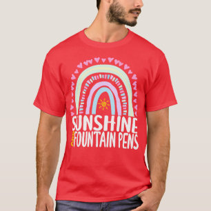 T-shirt Stylos Sunshine et Fontain Cute Rainbow Cadeau pou