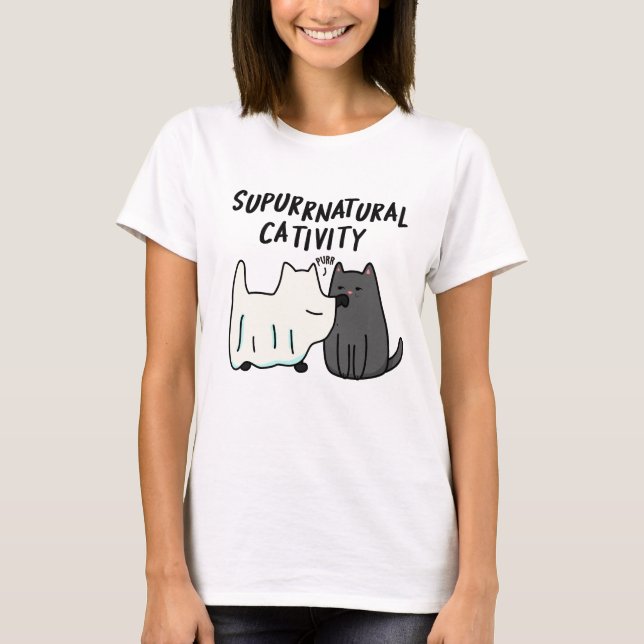 T-shirt Su-purr-naturelle Cativité Funny Cat Pun (Devant)