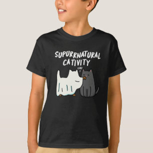 T-shirt Su-purr-naturelle Cativité Funny Cat Pun Dark BG