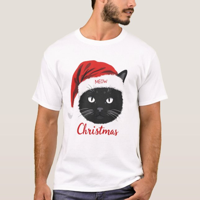 T-shirt Sublimation de chat de Noël amusante (Devant)