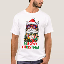 T-shirt Sublimation de chat de Noël amusante