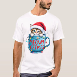 T-shirt Sublimation de chat de Noël amusante
