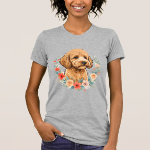 T-shirt Sublimation ronde de chien floral