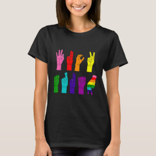 T-shirt Subtil Anti-Trump Asl Langue Des Signes Lgbtq+ Rés