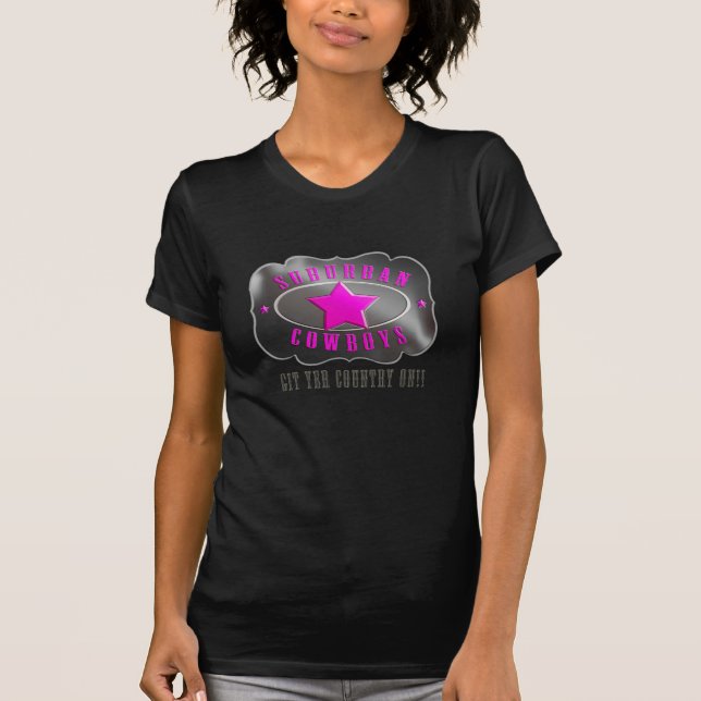 T-shirt suburbain de dames de cowboys (Devant)
