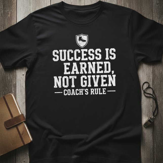 T-shirt Success Is Earned Not Given —Coach’s Rule Motivate (Créateur téléchargé)