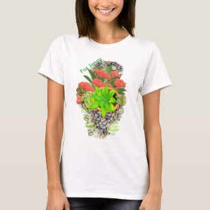 T-shirt Succulents sur galets de jardin