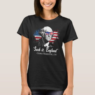 T-shirt SUCK-IT ANGLETERRE Drôle 4 juillet George Washingt