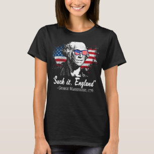 T-shirt SUCK-IT ANGLETERRE Drôle 4 juillet George Washingt