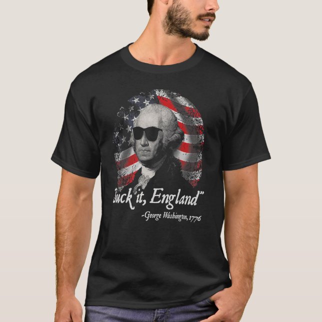 T-shirt Suck It England 4 juillet George Washington 177 (Devant)