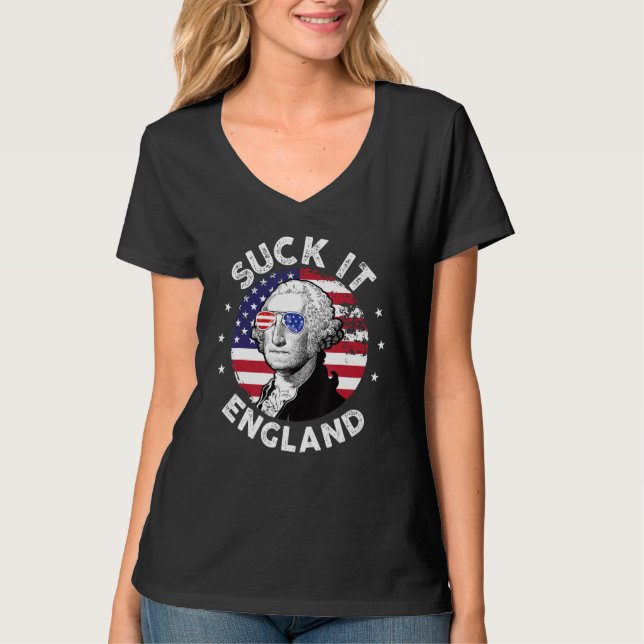 T-shirt Suck It England  4th Of July George Washington 177 (Devant)