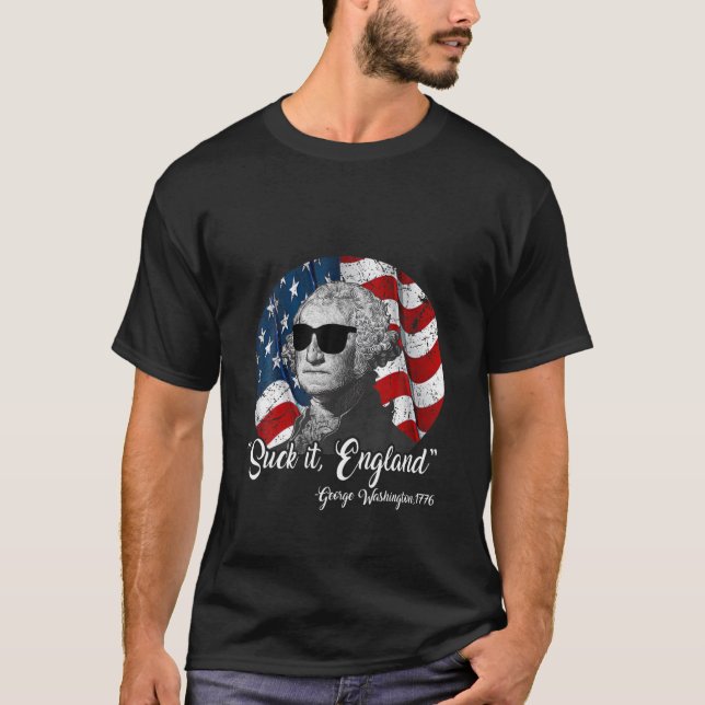 T-shirt Suck It England Drôle 4 juillet George Washingto (Devant)