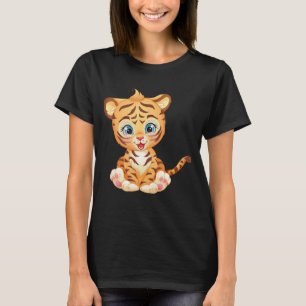 T-shirt Sucre bébé tigre mignon avec de grands yeux
