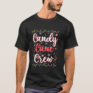 T-shirt Sucre de canne Crew Funny Christmas Candy Lover Xm