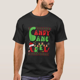 T-shirt Sucre de canne Crew Funny Matching Christmas Candy