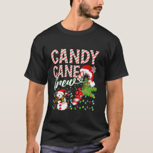 T-shirt Sucre de canne Crew Love Christmas Lights Père Noë