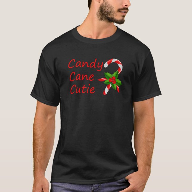 T-shirt Sucre de canne Cutie Funny Noël Stocker Stuffer (Devant)