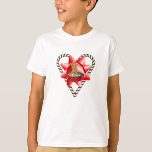 T-shirt Sucre de canne de Noël Coeur Coeur Cute