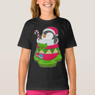 T-shirt Sucre de canne de Noël de pingouin