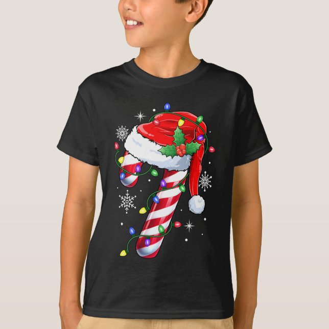 T-shirt Sucre de canne de Noël Père Noël Xmas (Devant)