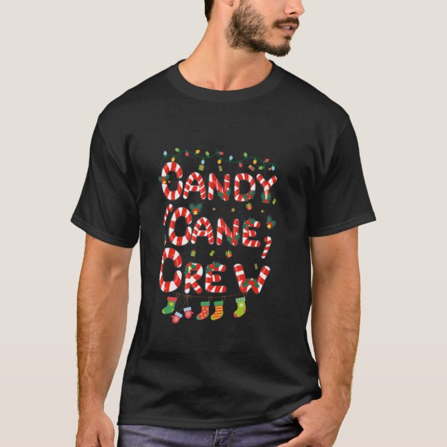 T-shirt Sucre de canne de Noël Père Noël Xmas Enfants Enfa (Devant)