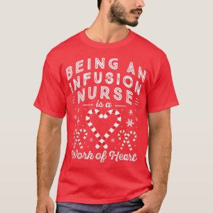 T-shirt Sucre de canne de Noël Travail Coeur Femmes Hommes