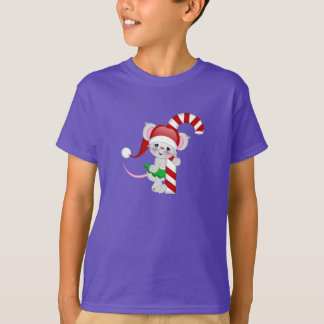 T-shirt Sucre de canne de souris de Noël