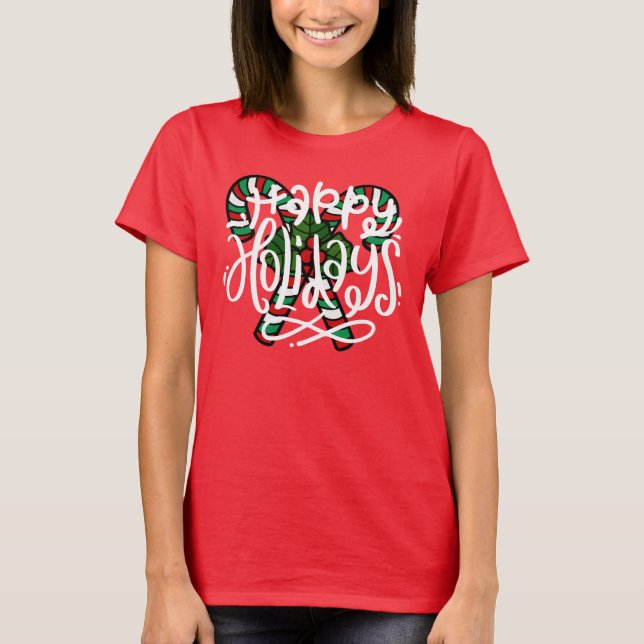 T-shirt Sucre de canne Joyeuses Fêtes (Devant)