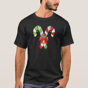 T-shirt Sucre de canne Joyeux et lumineux feux de Noël Rag
