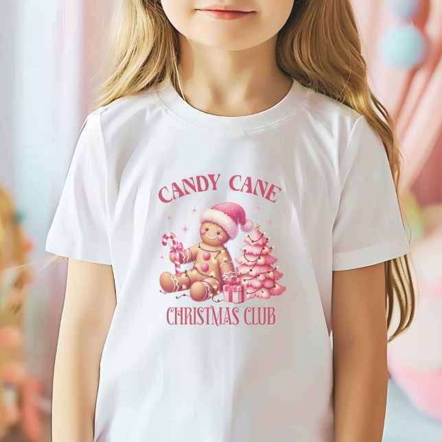 T-shirt Sucre de canne Noël (Girls Christmas tshirt Candy Cane Club)