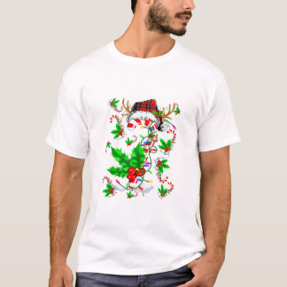 T-shirt Sucre de canne Xmas Plaid Père Noël