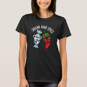 T-shirt Sucre Et Espions Amusant Pun De Nourriture Dark BG