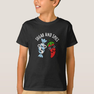 T-shirt Sucre Et Espions Amusant Pun De Nourriture Dark BG