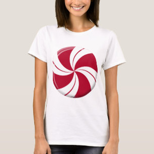 T-shirt Sucrerie de rayure de remous de menthe poivrée