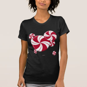 T-shirt Sucrerie de rayure de remous de menthe poivrée