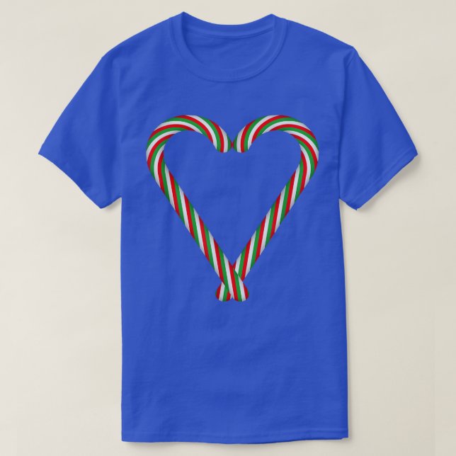 T-shirt Sucres de canne de Noël Coeur (Design devant)