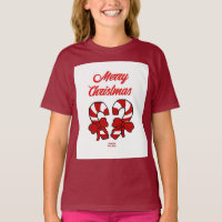 Sucres de canne de Noël Filles Maroon Basic T Shir