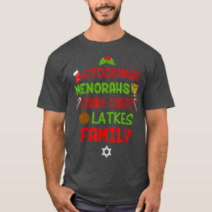 T-shirt Sucres de canne Latkes Hanoukka Christmas Chrismuk