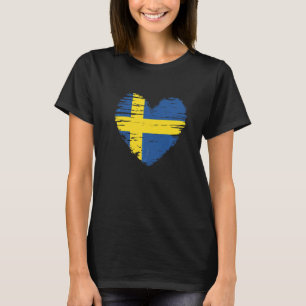 T-shirt Suède Coeur Suède Drapeau suédois Fierté suédoise