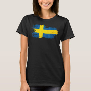 T-shirt Suède Effet de pinceau du drapeau national