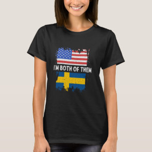 T-shirt Suède Je suis les deux États-Unis America Swedish