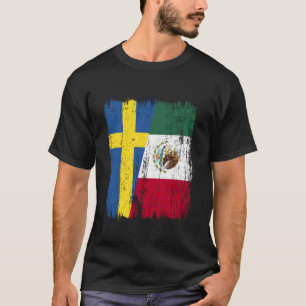 T-shirt Suède Mexique Demi-Drapeau Patrimoine Suédois Mexi