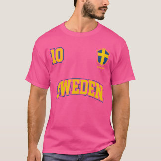 T-shirt Suède nom n° 10 Sports Drapeau suédois Famille de